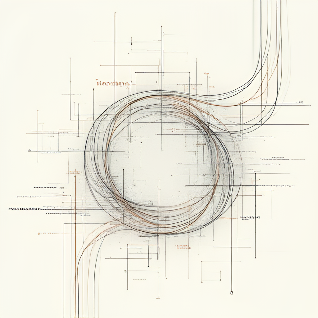 An abstract illustration depicting the concept of distinguishing between different entities with the same name, using overlapping or diverging pathways with text labels.