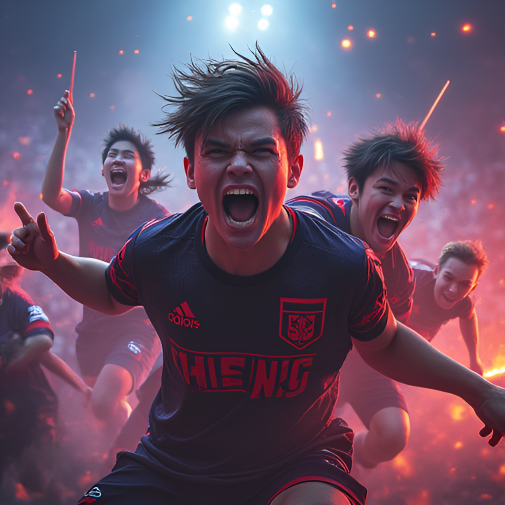 A dynamic action shot from an LCK match between T1 and KT Rolster, showing players on stage or in-game with intense expressions, highlighting the energy of the rivalry